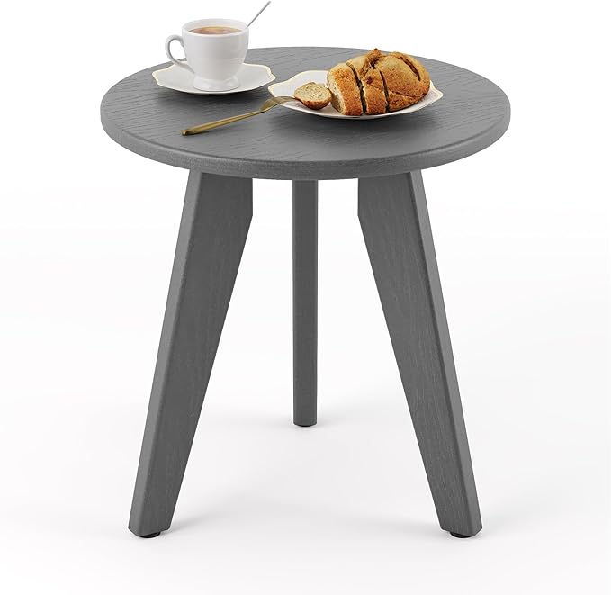 HDPS Outdoor Side Table, Small Round Side Table Weather-Resistant, Outdoor Side by HOMENJOY