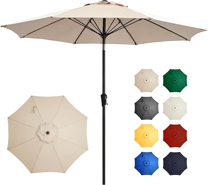 Ayge 9FT Large Outdoor Patio Umbrella Market Table Umbrella-UV Resistant by AYGE