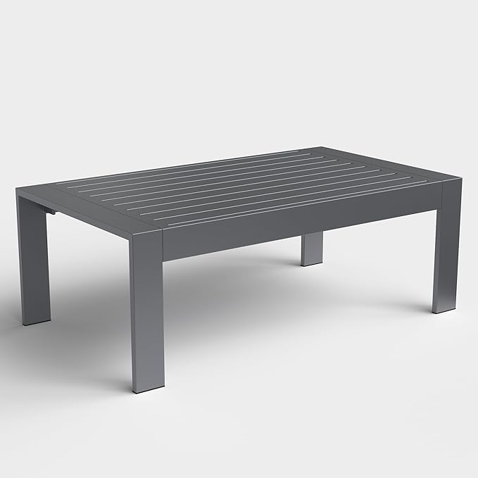 Outdoor Rectangle Patio Aluminum Coffee Tables - Image 4