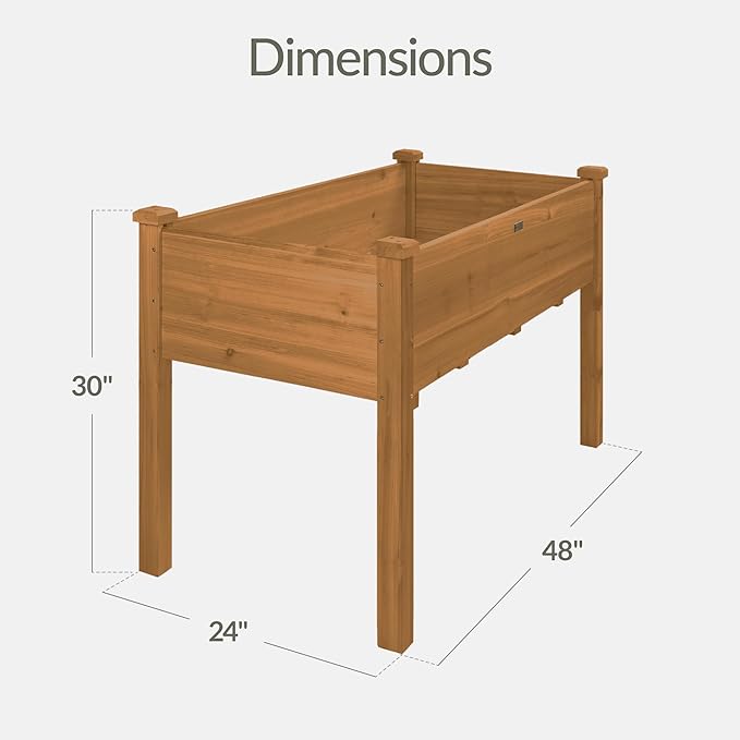 Best Choice Products 48 x 24 x 30 Inches Raised Garden Bed, Elevated Wood - Image 2