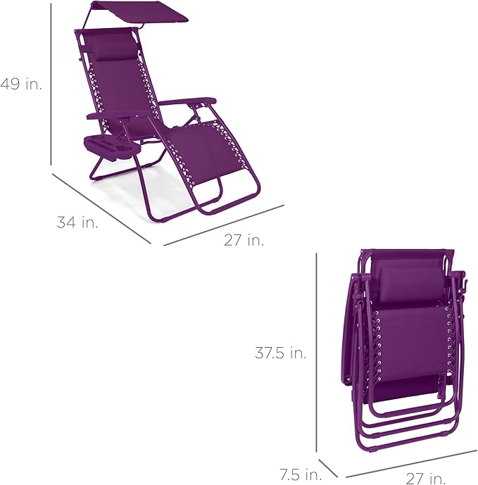 Best Choice Products Folding Zero Gravity Outdoor Recliner Patio Lounge Chair - Image 2