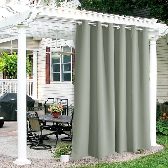 RYB HOME Outdoor Curtains for Patio Waterproof Block Sunlight Thermal Insulated by RYBHOME