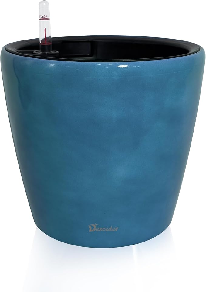 Dexceder 9x8 Inches Self Watering Planter Indoor Outdoor, Inner Pot Design by Dexceder