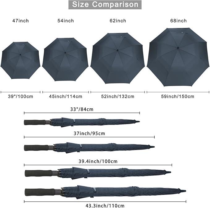 G4Free 47/54/62/68/72 Inch Automatic Open Golf Umbrella Oversize Extra Large - Image 7