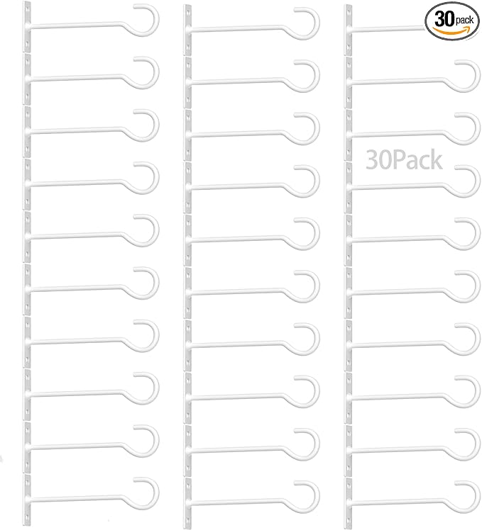 30Pack 6inch Hanging Plant Hooks Bracket Metal Wall Hook, Anti-Rust Indoor by QTJUST