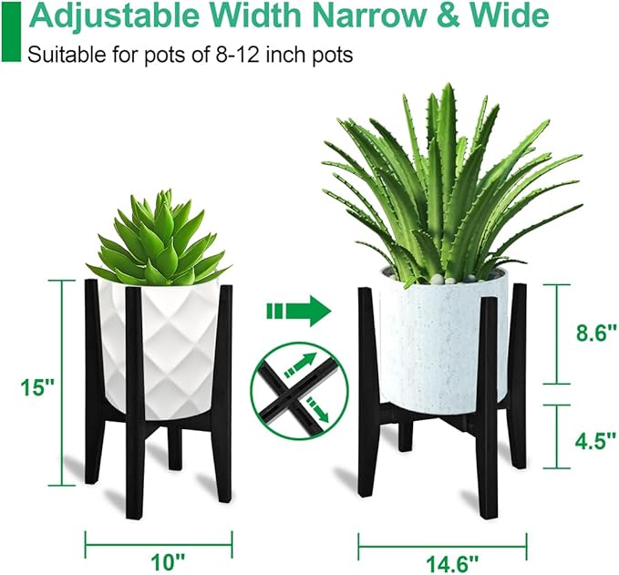 Plant Stand Indoor, Bamboo Plant Shelf, Adjustable Corner Plants Flower Holders - Image 2