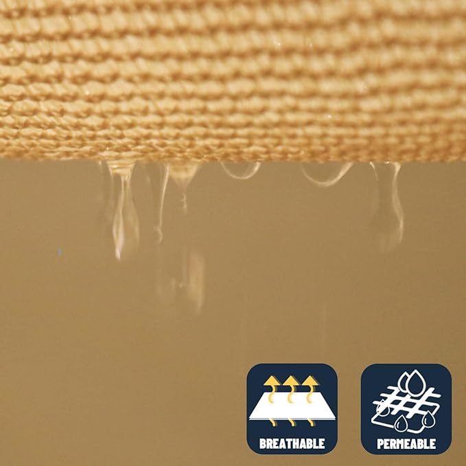 SUNNY GUARD Sun Shade Sail 10' x 16' Rectangle Sand UV Block Sunshade - Image 5