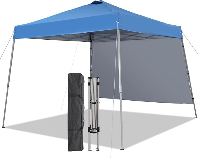 10X10 Pop Up Canopy, Slant Legs Instant Outdoor Canopy Tent by Oneofics