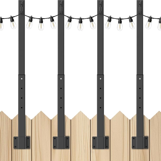 4 Pack String Light Poles, 2.8 Ft Light Poles by Mutovlin