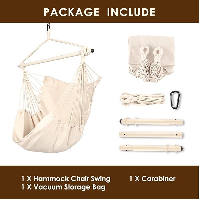 Highwild Hammock Chair Hanging Rope Swing - Image 7