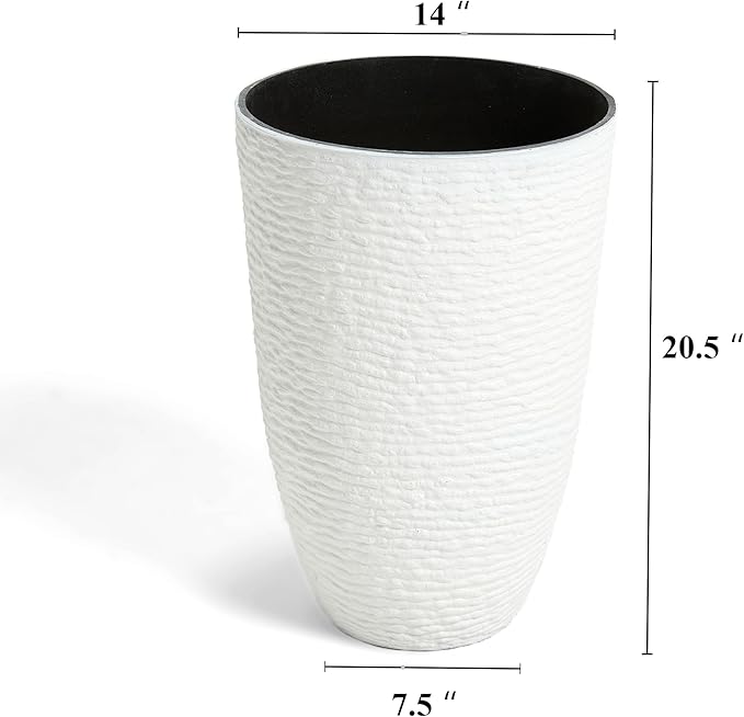 Worth Garden 2-Pack 21" H. White Tall Planters - Image 6