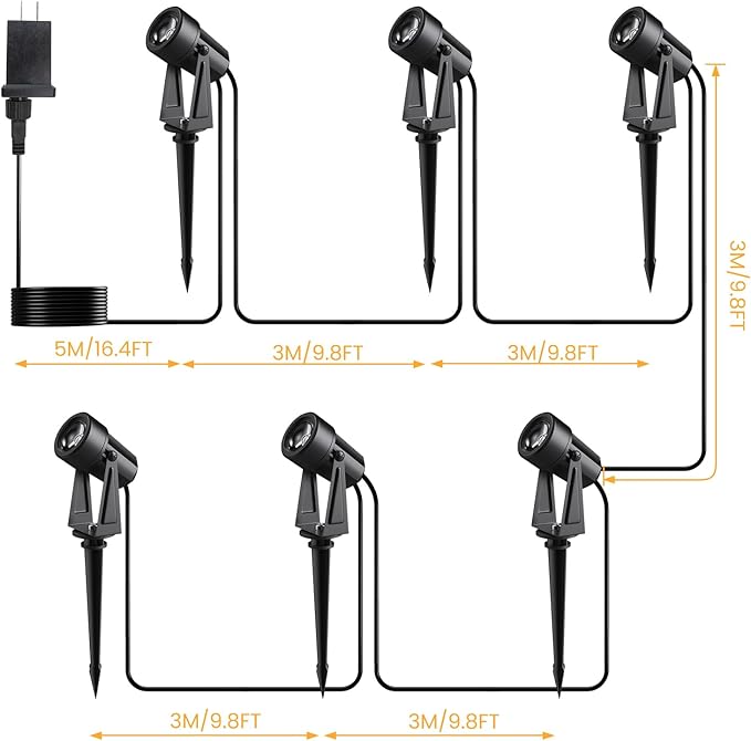 Low Voltage Landscape Lighting, 6 Pack Outdoor LED Landscape Spotlights - Image 3