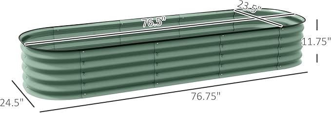 Outsunny 6.5' x 2' x 1' Galvanized Raised Garden Bed Kit, Outdoor Metal - Image 7