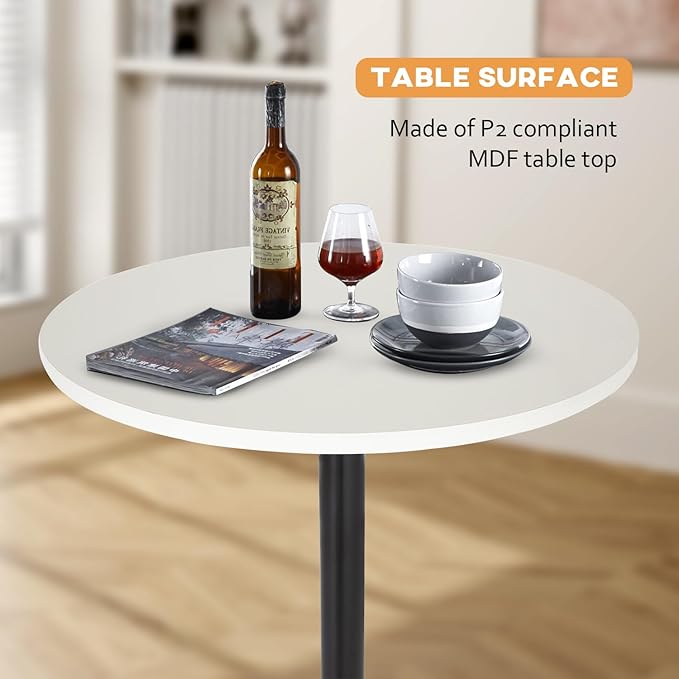 FDW Pub Table 40 Inch Height Cocktail Table Round Bistro Bar Table - Image 4