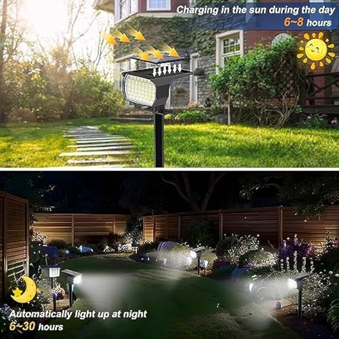 Solar Spot Lights Outdoor Waterproof IP65, 6 Pack Landscape Spotlights - Image 2