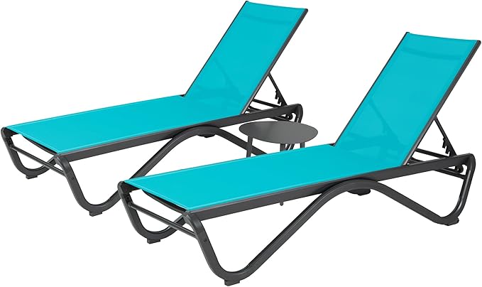 Kozyard Outdoor Chaise Lounge Chair, Full Aluminum Frame, Adjustable Reclining - Image 9