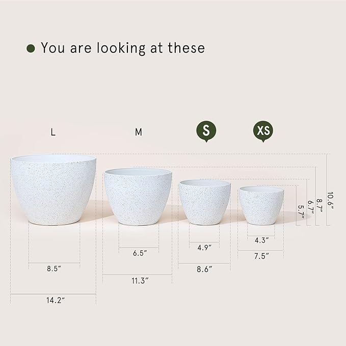 LA JOLIE MUSE Flower Pots Outdoor Garden Planters, Indoor Plant Pots - Image 6