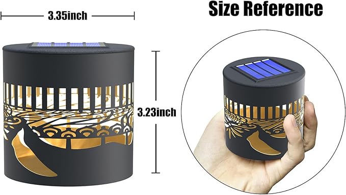 4 Pack Solar Fence Lights Metal Solar Powered Outdoor Wall Deck Step Lights Zen - Image 7