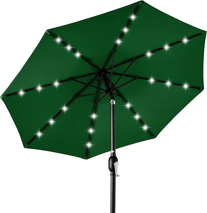 Best Choice Products 10ft Solar Polyester LED Lighted Patio Umbrella w/Tilt by BestChoiceProducts