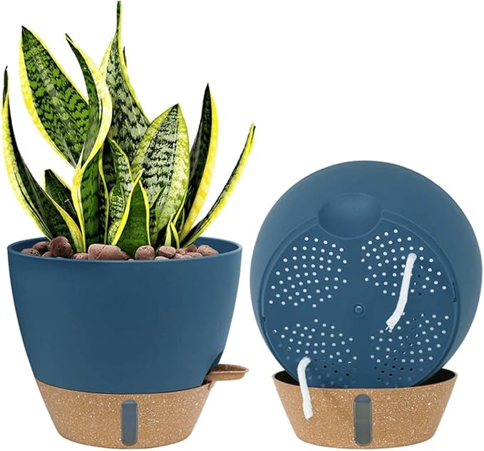 montresor 2 Pack 10 inch Plant Pots, PP Plastic Self Watering Plant Pot by Montresor