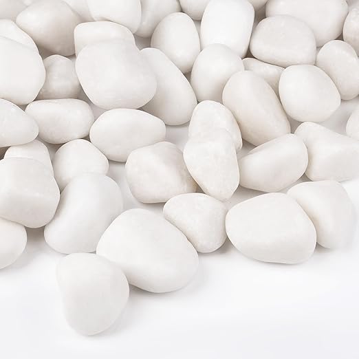 5 lbs White Rocks for Landscaping, 1-2 inch Decorative Rocks for Plants Indoor by OutdoorD%C3%A9cor
