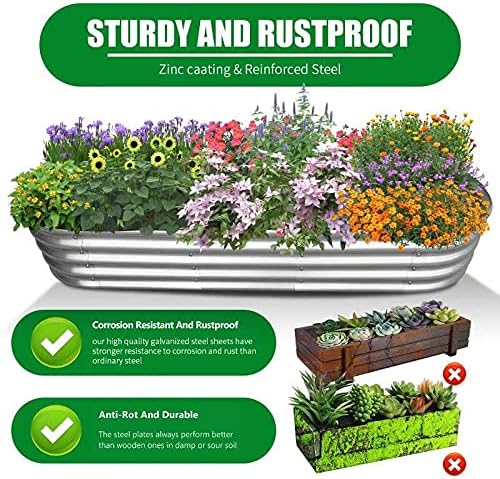 6 ft x 2 ft Raised Garden Bed Metal Elevated Planter - Image 7