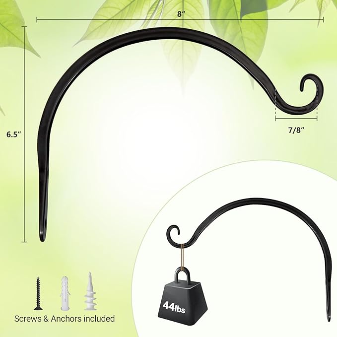 Mkono 8 Inch Plant Hangers Hanging Plant Bracket Wall Post Hooks Indoor Outdoor - Image 3