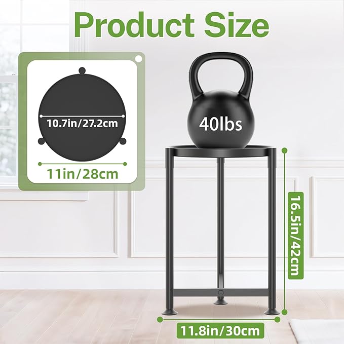 iDavosic.ly 1 Tier Corner Plant Stand Indoor, 16 Inch Tall Vertical Metal - Image 4