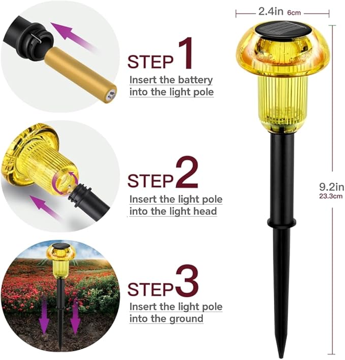 Easter Solar Pathway Lights Outdoor Decorative 4 Pack, Valentines Day Halloween - Image 5