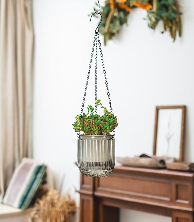 Josteve 4.5 Inch 2 Pcs Self Watering Hanging Planter Indoor Plant Pots Drainage - Image 4