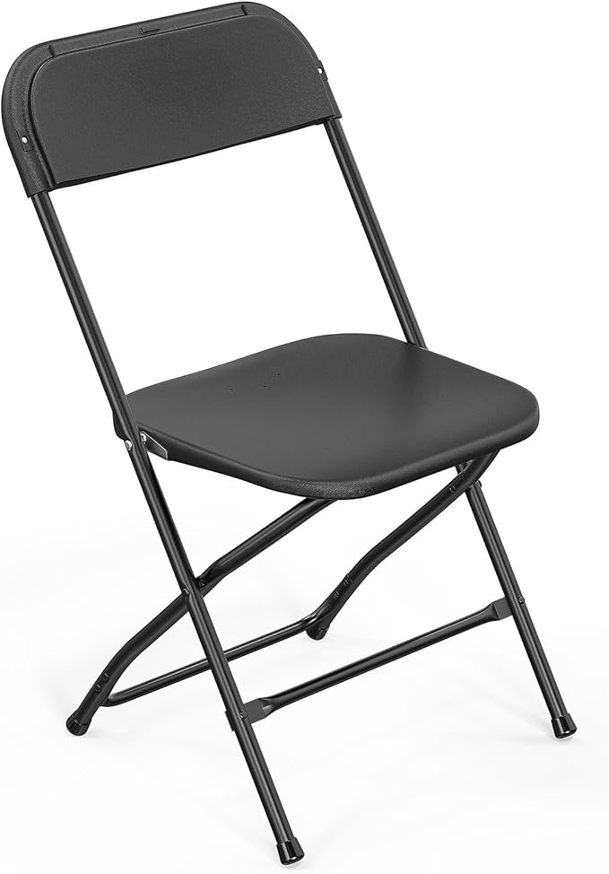 VINGLI 1 Pack Black Plastic Folding Chair, Indoor Outdoor Portable Stackable by VINGLI