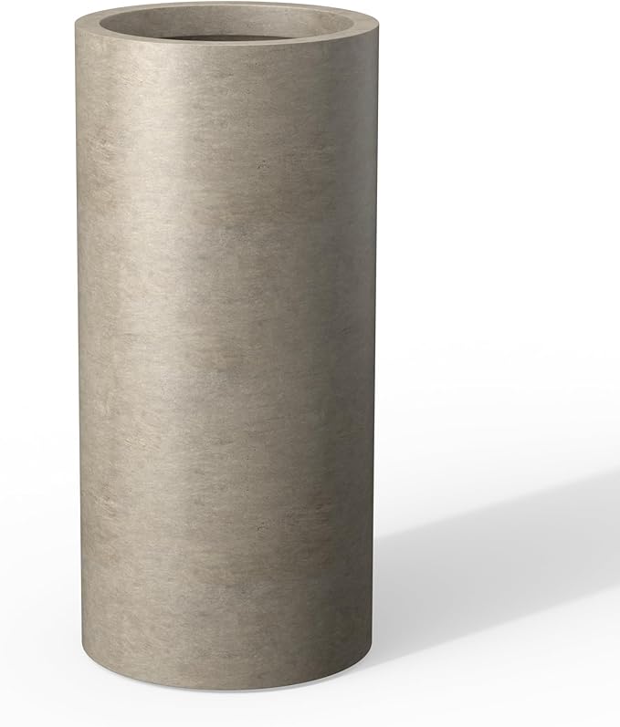 Kante 23.6 Inch Tall Cylindrical Planter, Large Round Plant Pots by Kante