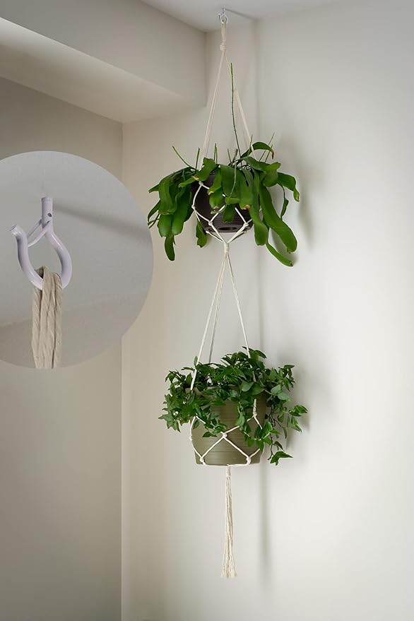 PlusRoc 40 Pack Ceiling Hooks for Hanging Plants Outdoor String Lights Heavy - Image 3