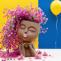 Face Flower Pot Head Planter, Girl Heads Flowerpot, Lady Faces Plant Pot by LovTocTic