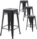 FDW Metal Bar Stools Set of 4 Counter Height Bar Stools 24 Inches Industrial by FDW