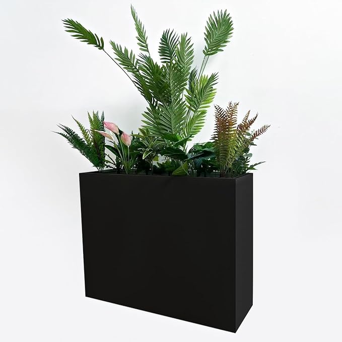 38" L x 13" W x 30" H Metal Tall Rectangular Planter - Image 8