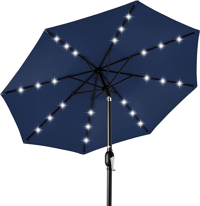 Best Choice Products 10ft Solar Polyester LED Lighted Patio Umbrella w/Tilt by BestChoiceProducts