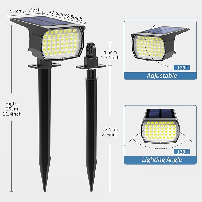Solar Spot Lights Outdoor Waterproof IP65, 12 Pack Landscape Spotlights - Image 6