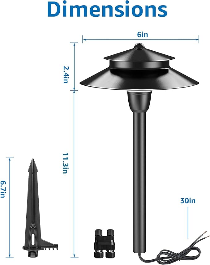 SUNVIE 3W Low Voltage Pathway Lights Wired Landscape Path Lights Outdoor Low - Image 7