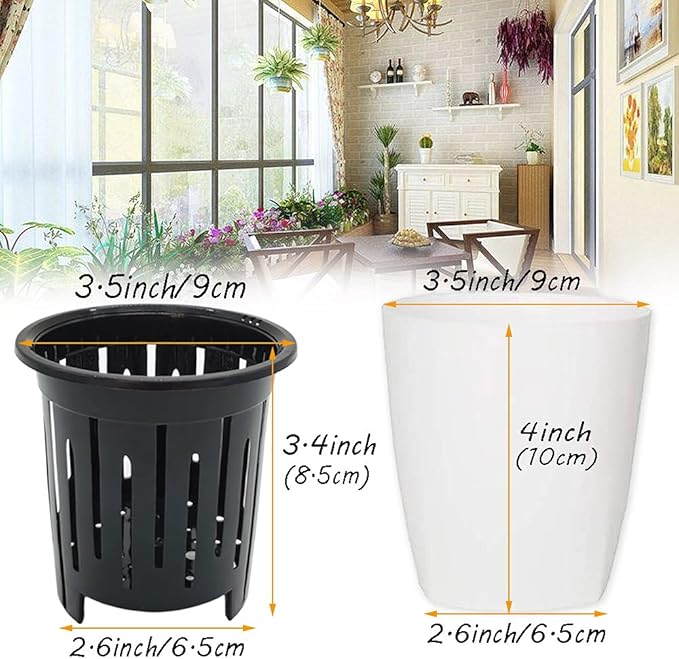 Haawooky 12 PCS Self Watering Plastic Planter, 4 Inch Plastic Flower Plant Pot - Image 2