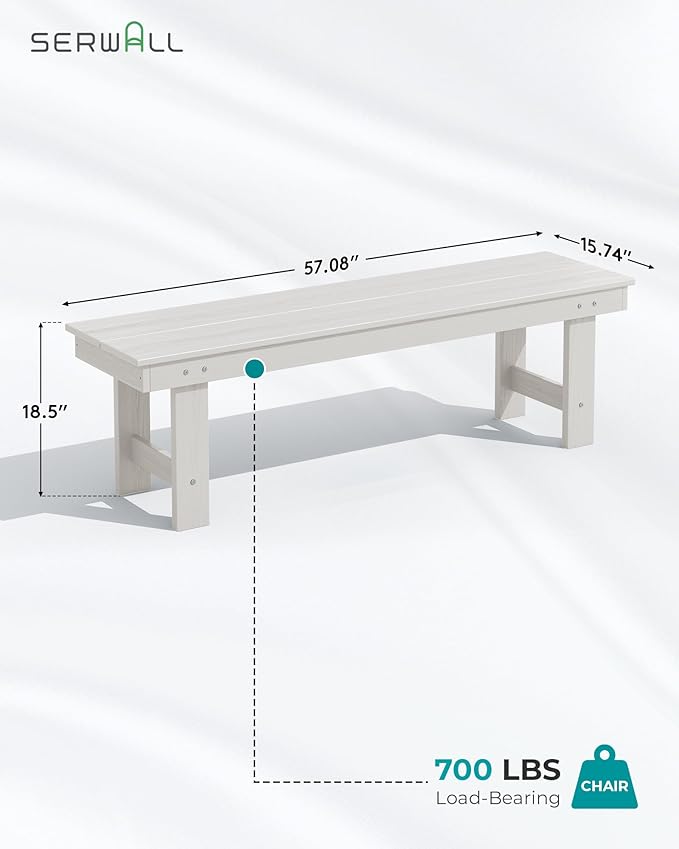SERWALL Outdoor Dining Set for 6, HDPE Dining Furniture Set - Image 4