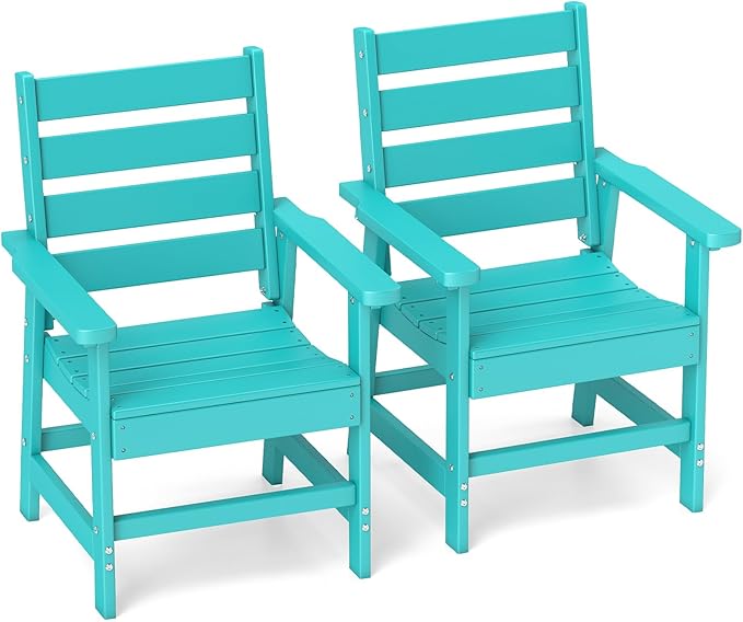 GREENVINES Outdoor Dining Chairs Set of 2 | HDPE | Patio Chair | All-Weather | by GreenVines