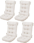 SERWALL HDPE Outdoor Rocking Chair Cushion Set of 4, Memory Foam Cushion Beige by SERWALL