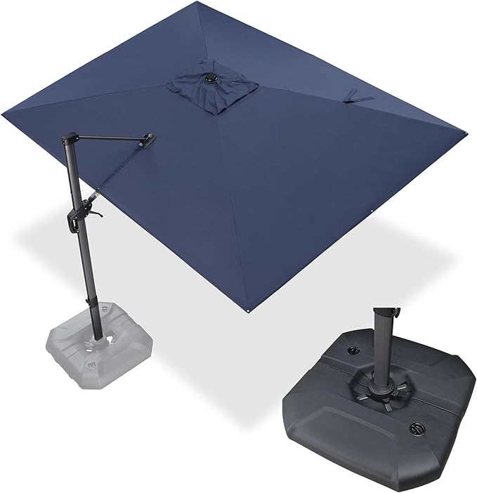 PURPLE LEAF 9' X 11.5' Cantilever Outdoor Rectangle Umbrella Patio Umbrella by PURPLELEAF