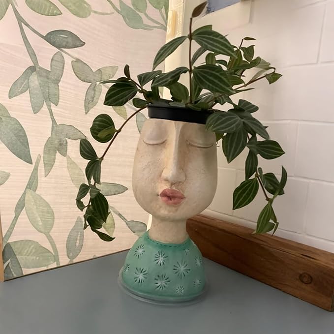 DiliComing Resin Face Planters Pots Head - Image 9