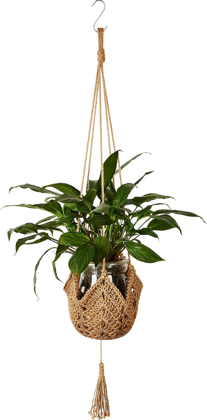 Shappy 1 Pack Jute Crochet Long Plant Hanger by Shappy