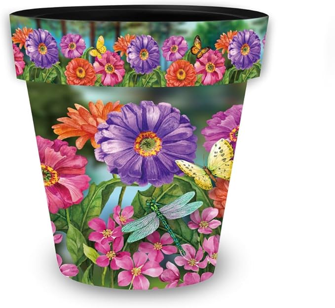 Briarwood Lane Zinnias in Bloom Small Planter - Image 4