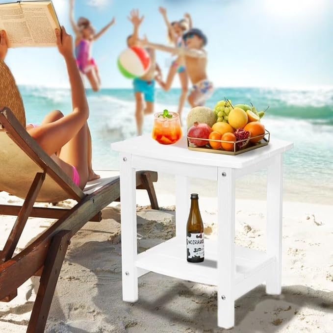 Y&M Outdoor Side Table, HIPS Adirondack Small Double Layer Table, Waterproof - Image 5