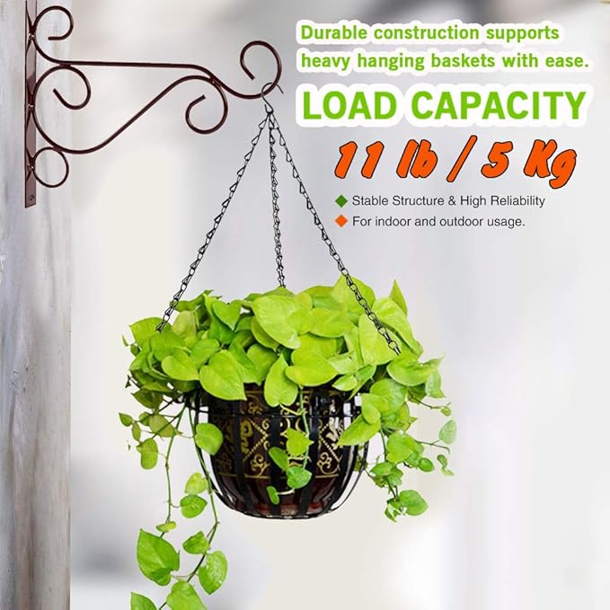 KABB Hanging Plant Bracket, Indoor Outdoor Rustic Home Decor - Image 4