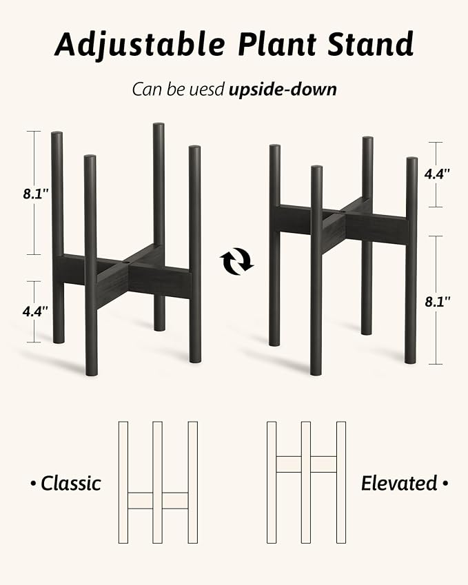 Adjustable Plant Stand Indoor, Bamboo Plant Stand Fits 8 9 10 11 12 Inches - Image 4